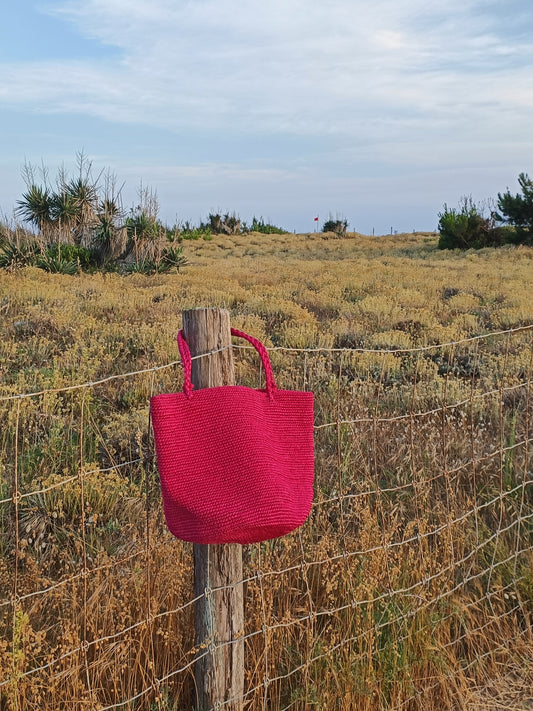 Tramae shopping basket bag L fuchsia