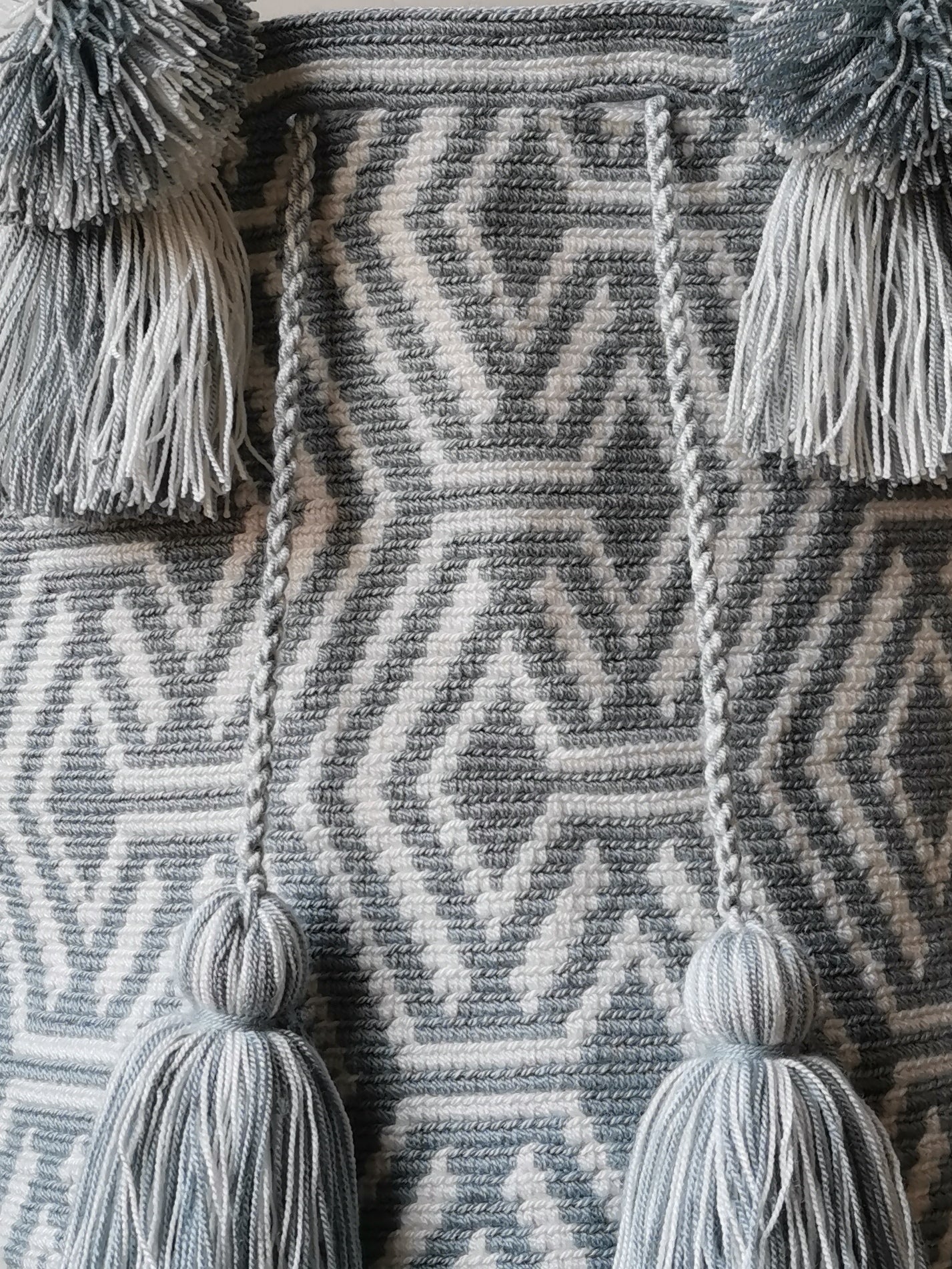 FINE SERIE - Borsa mochila a spalla L bianca e grigia