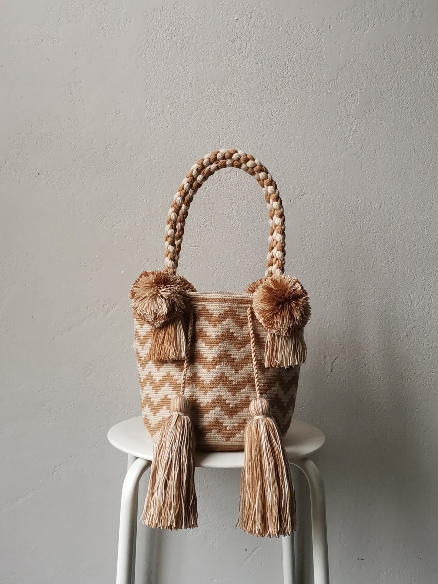 Sac à main mochila beige M