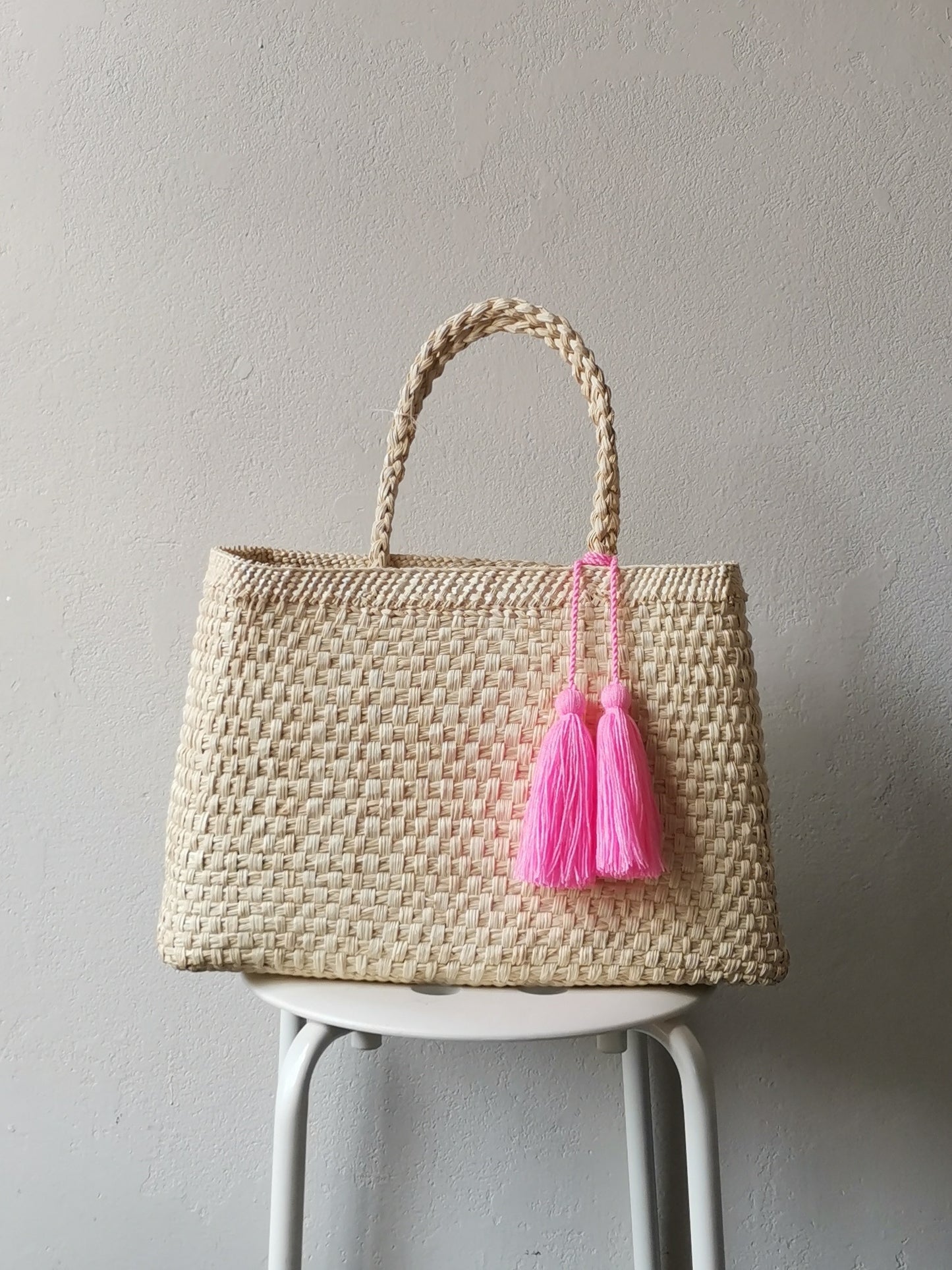 Cali L pink basket bag