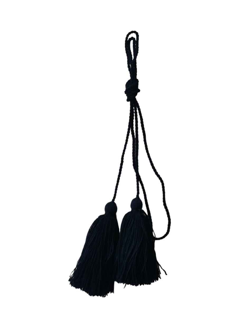 Shoulder strap with tassels blue