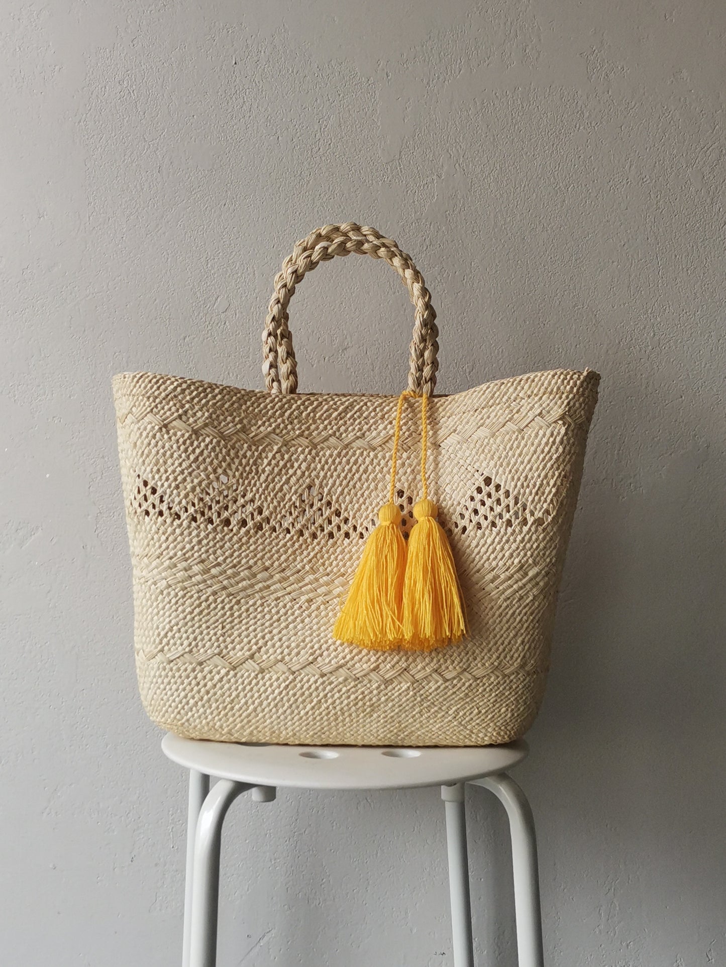 Cali L yellow basket bag