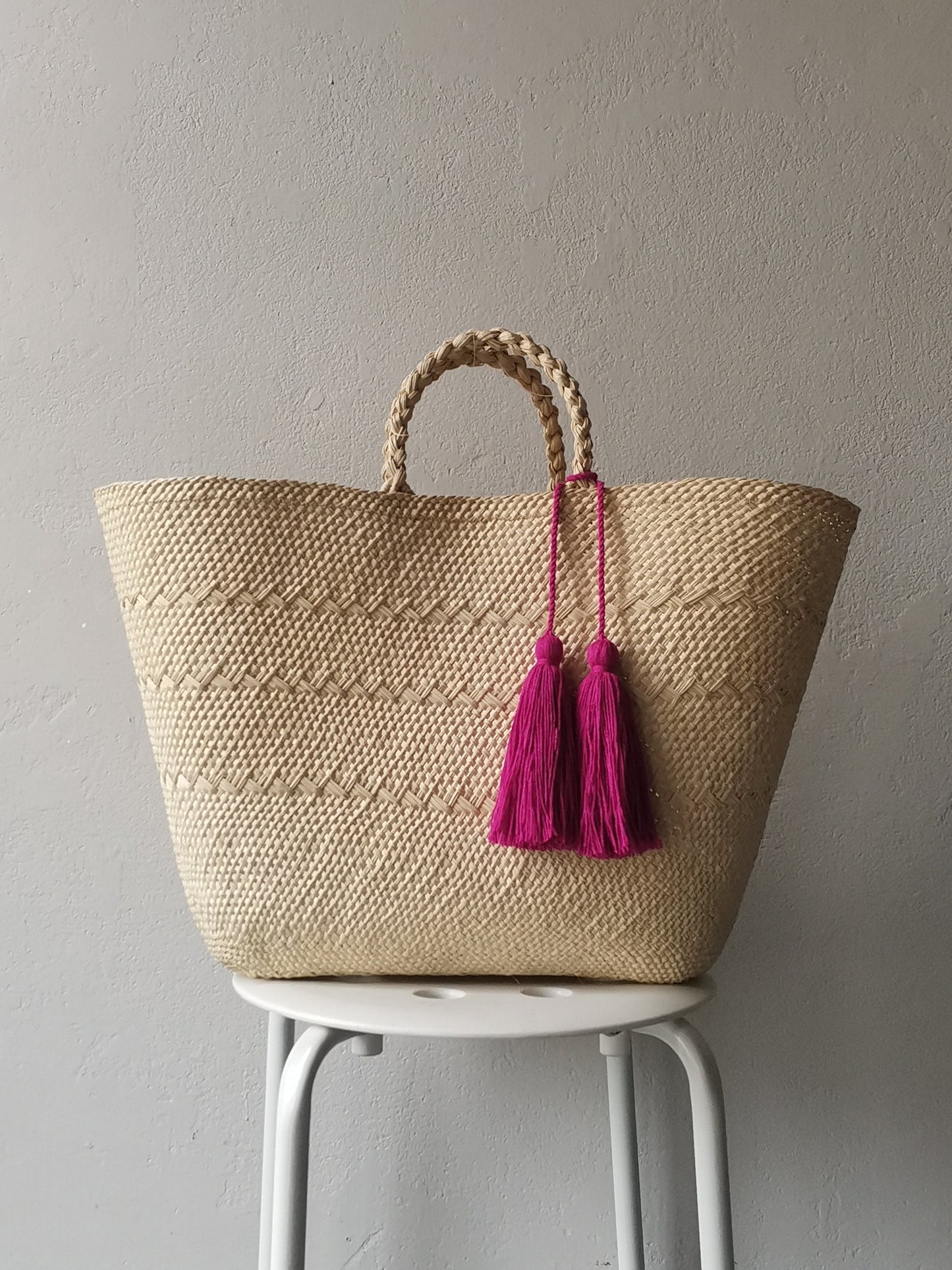 Borsa cesto Cali L fucsia