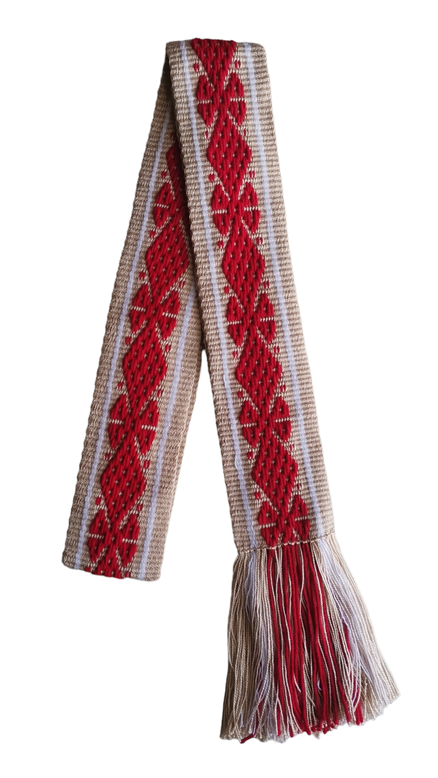 Cintura beige e rossa taglia M