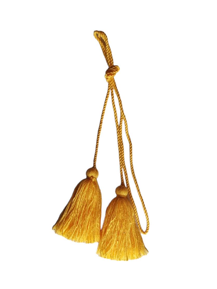 Shoulder strap with tassels yellow