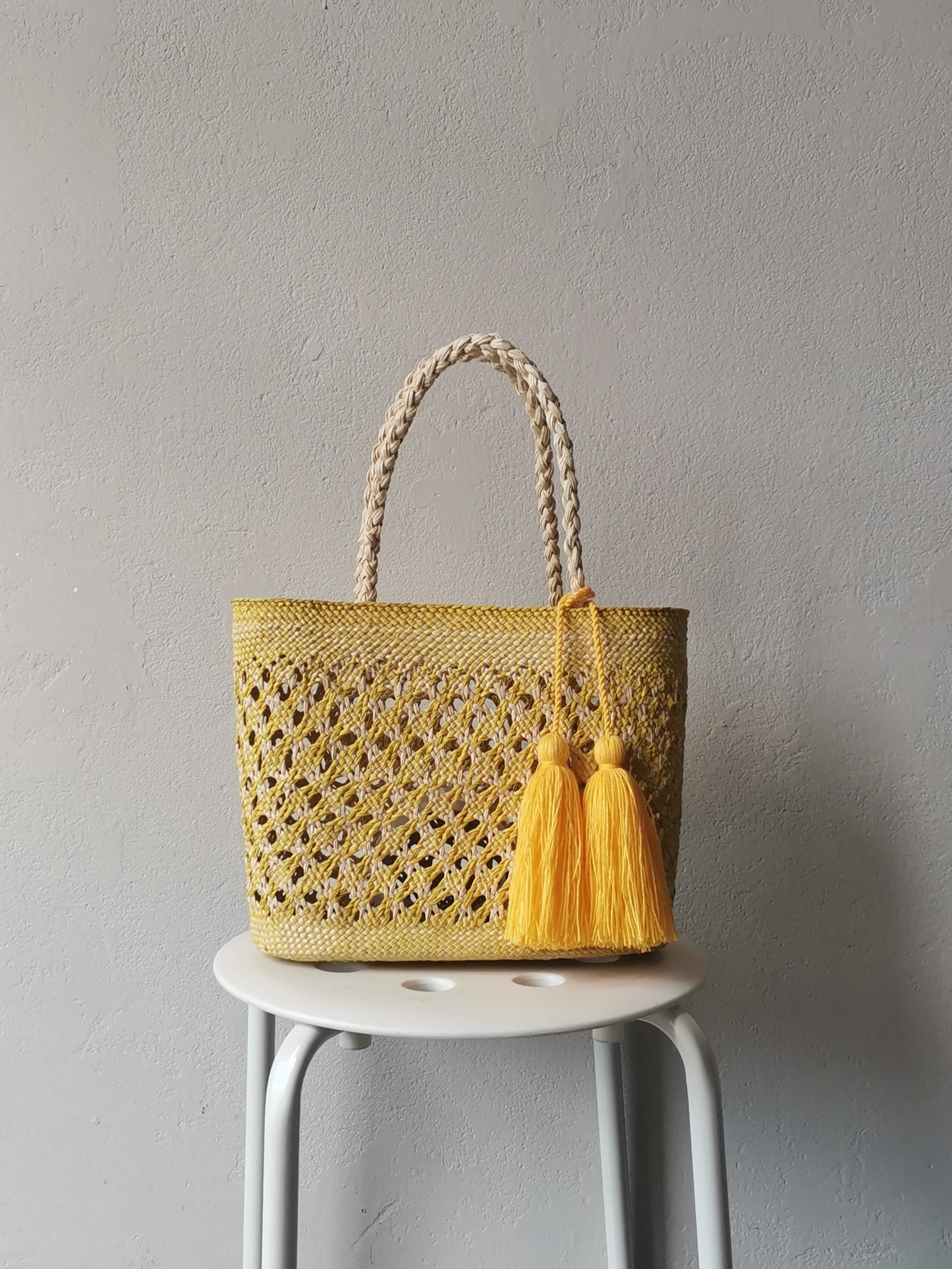 Borsa cesto Cali M gialla