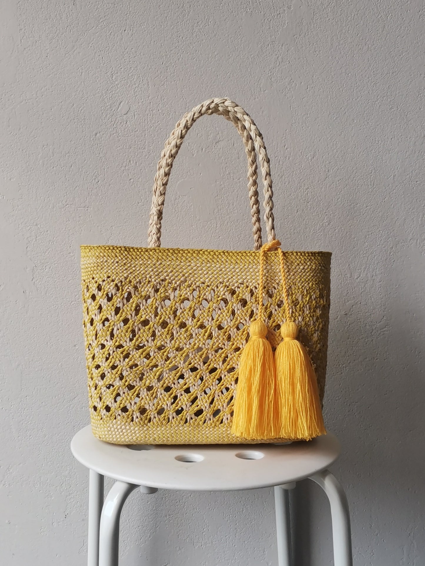 Borsa cesto Cali M gialla