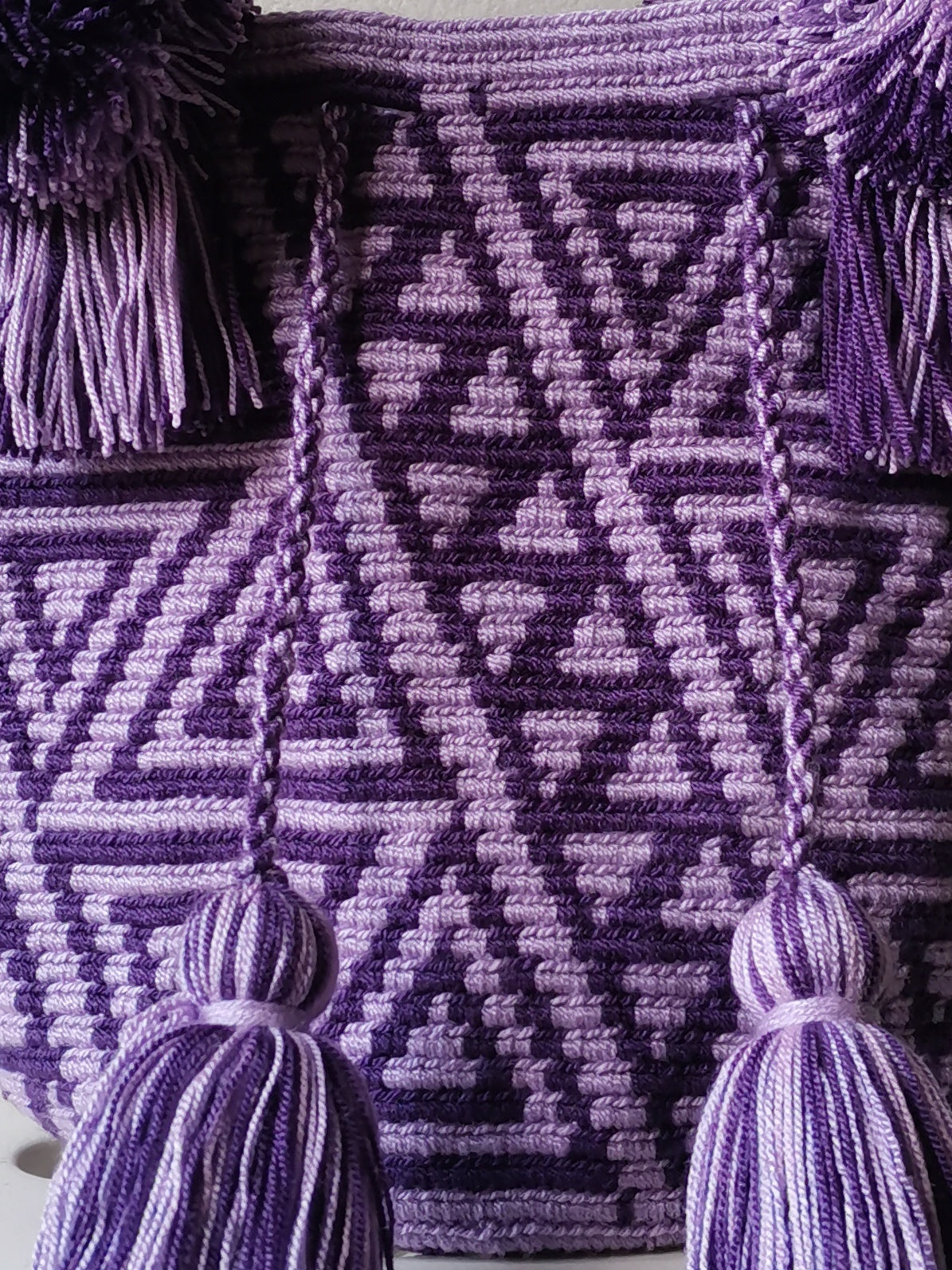 M lilac and purple mochila handbag