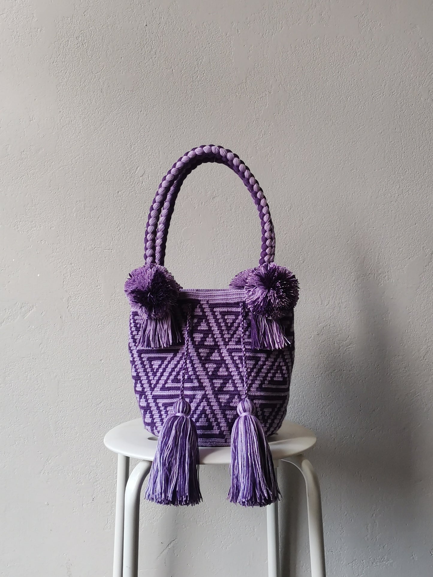 Borsa mochila a mano M lilla e viola
