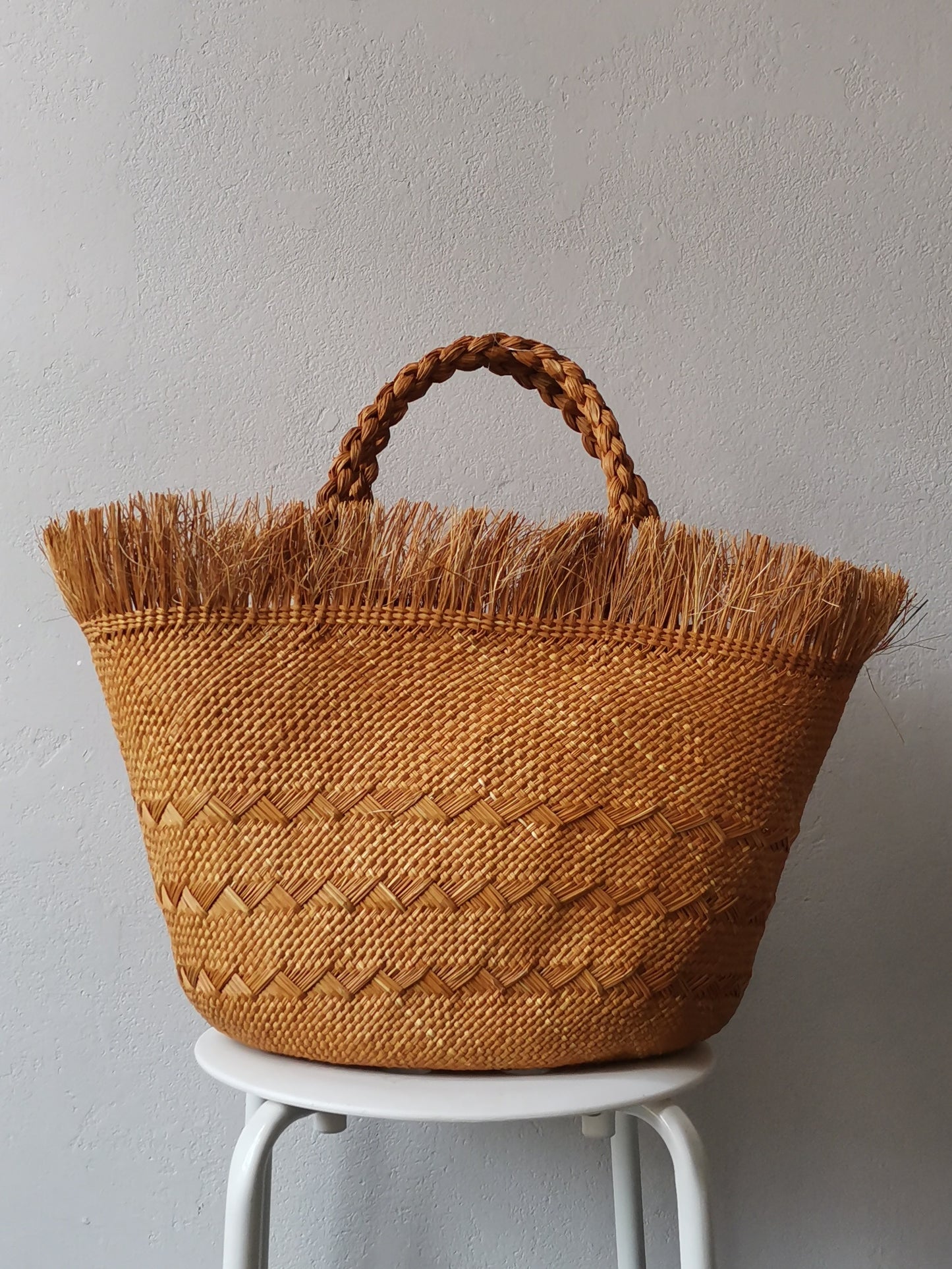 Cartagena basket bag L mustard