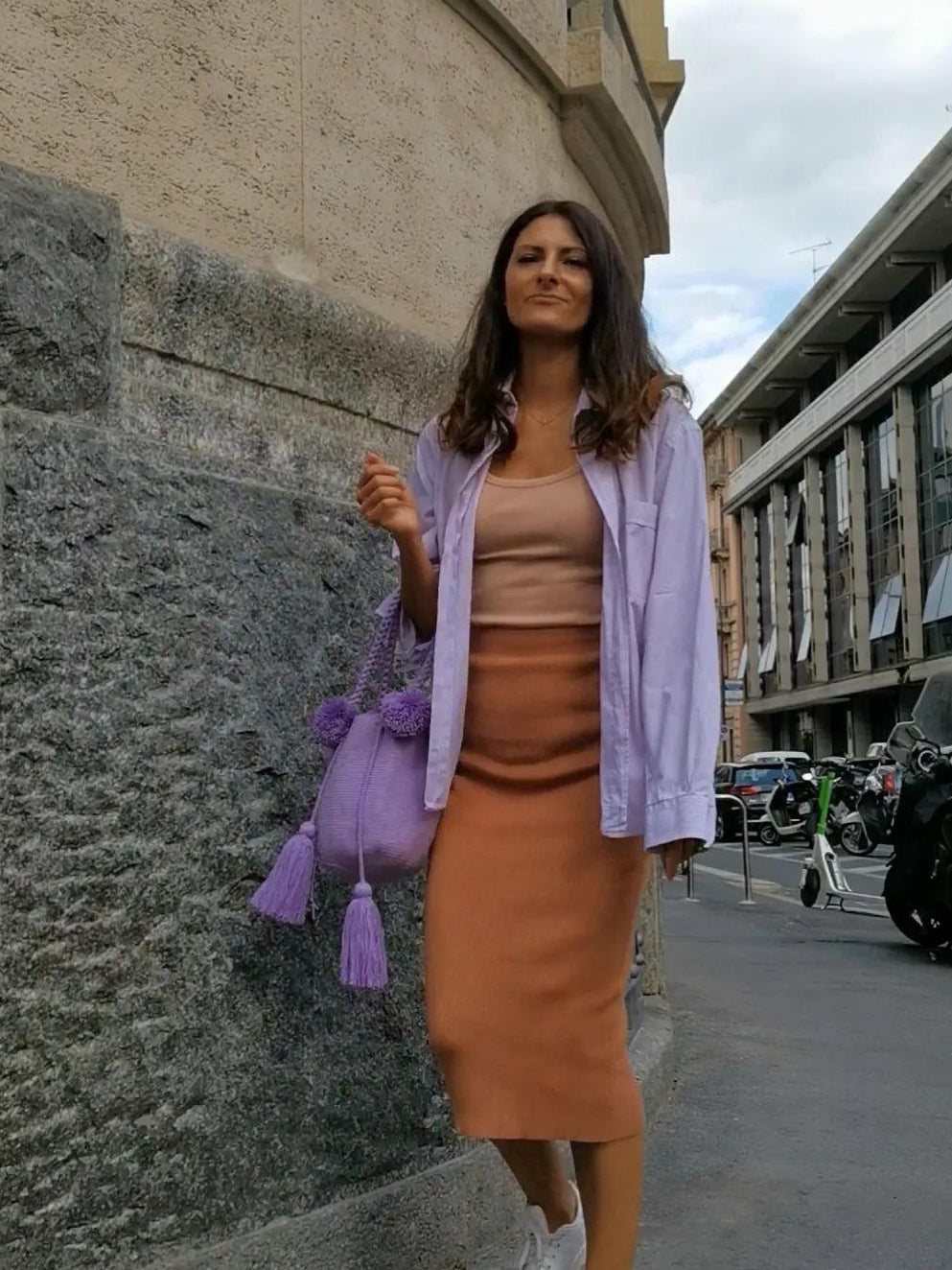 Sac à main mochila M unicolore lilas