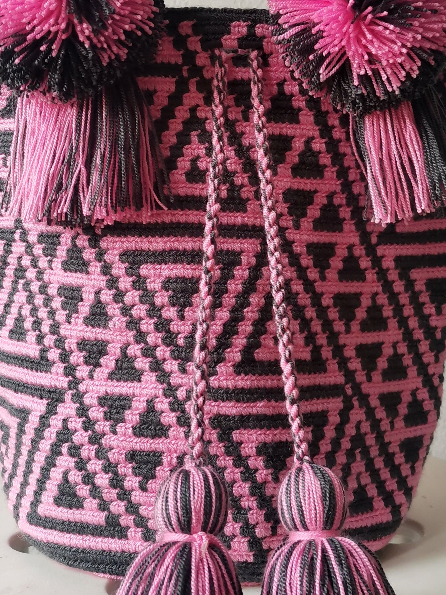 CAMPIONE - M dark gray and pink mochila handbag
