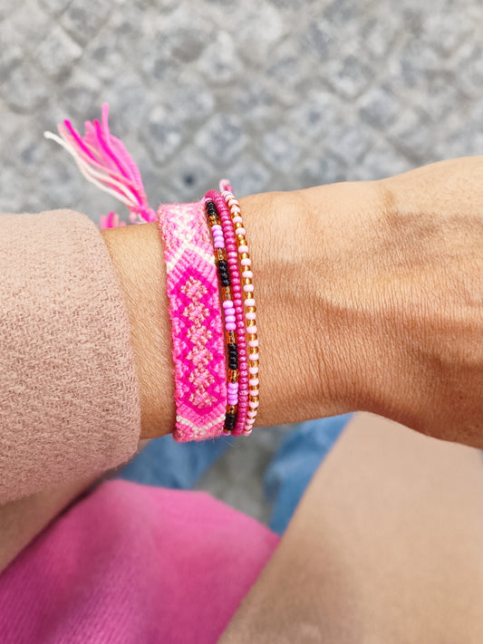 Set of colored bracelets - Pink set