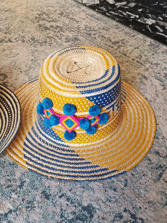 SAMPLE - Traditional yellow and blue M hat
