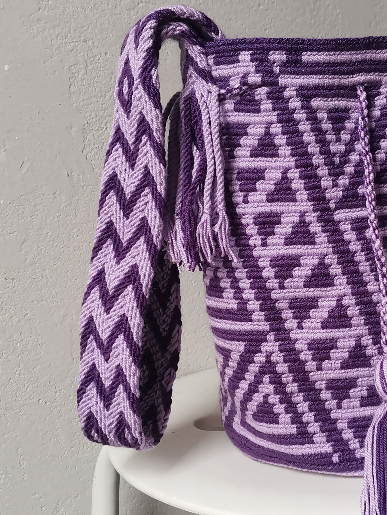 Mochila shoulder bag M purple and lilac