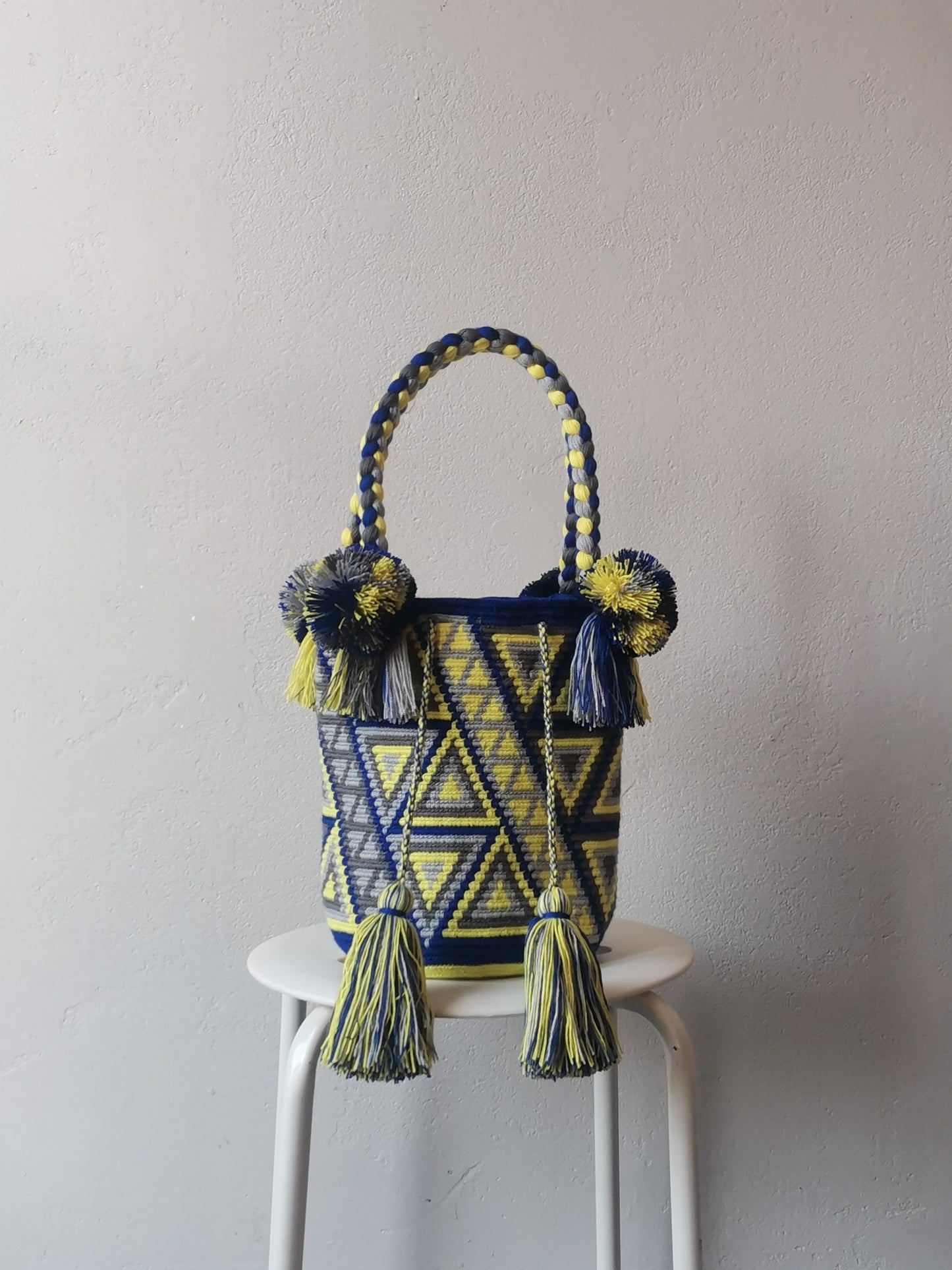 Mochila handbag M blue and yellow