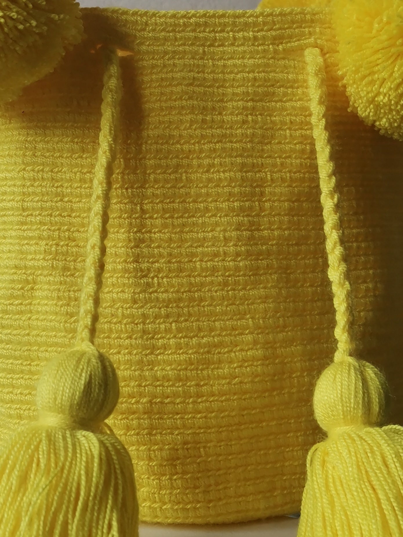 Borsa mochila a mano S monocolore gialla
