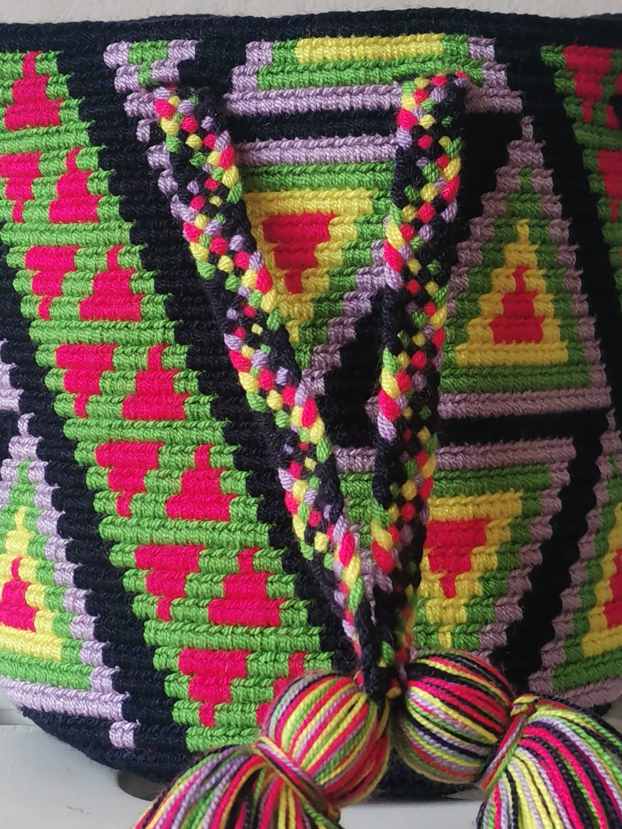 Borsa mochila a mano S blu scuro e rosso-rosa