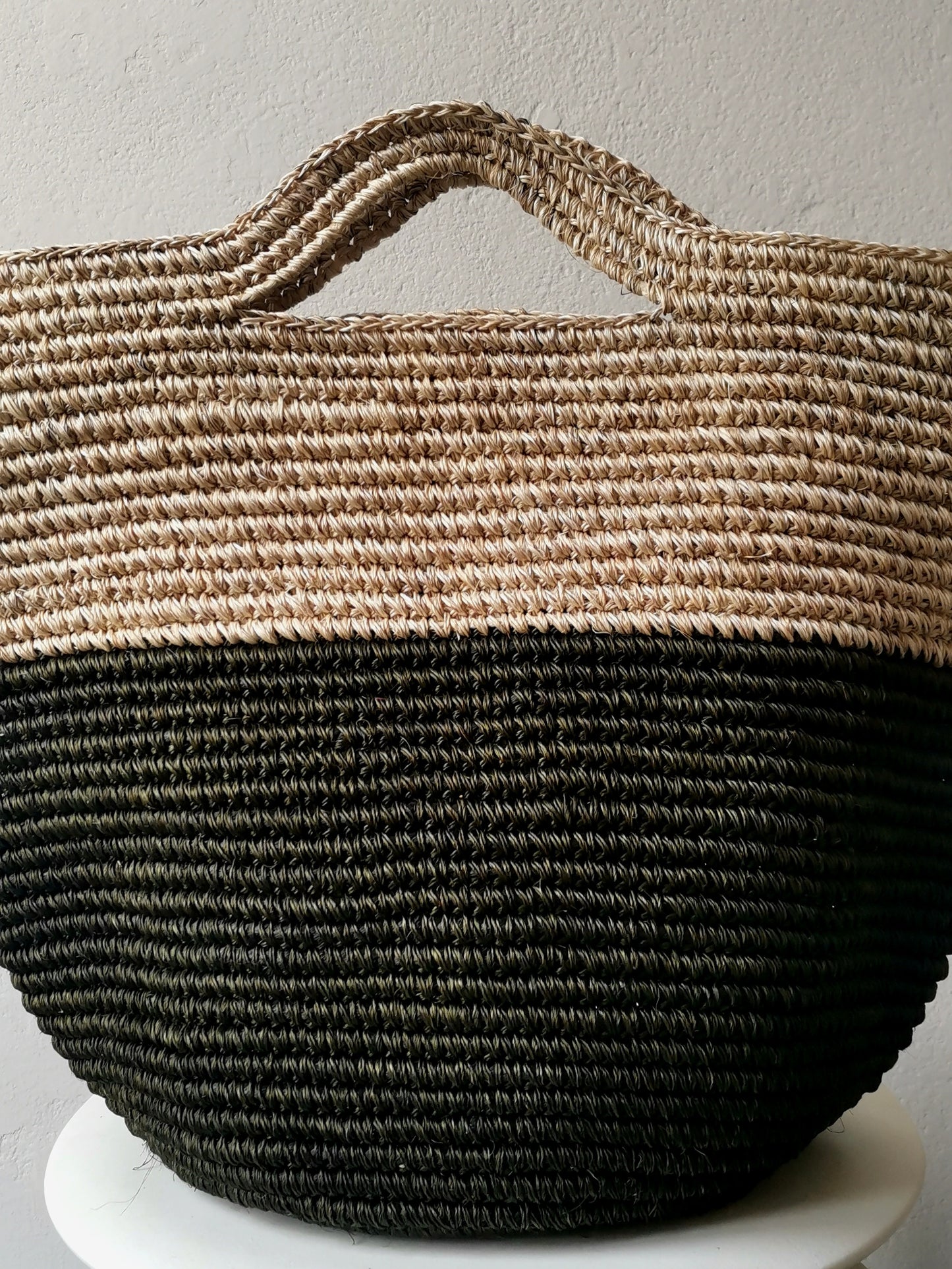 Sac panier Tramae L beige clair et noir