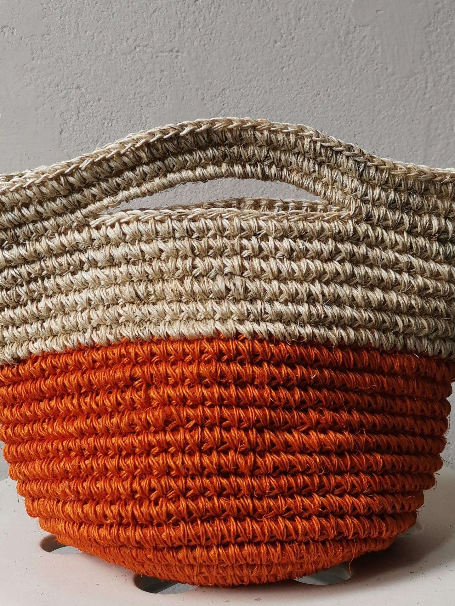 Sac panier Tramae S mélange beige clair et orange