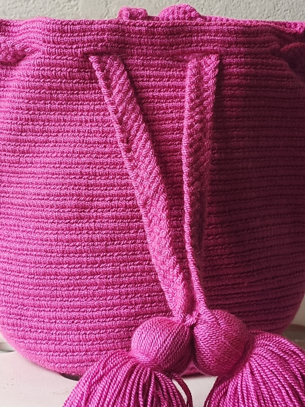 Borsa mochila a mano S monocolore ciclamino chiaro