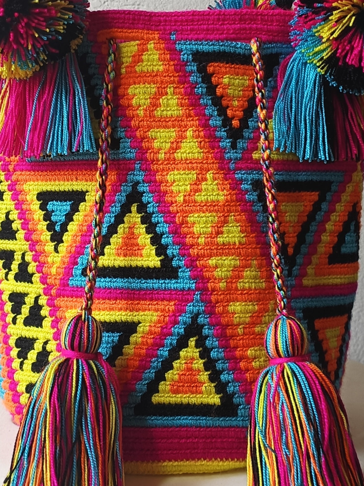 Mochila handbag M fuchsia and orange - 10 YEAR ANNIVERSARY COLLECTION