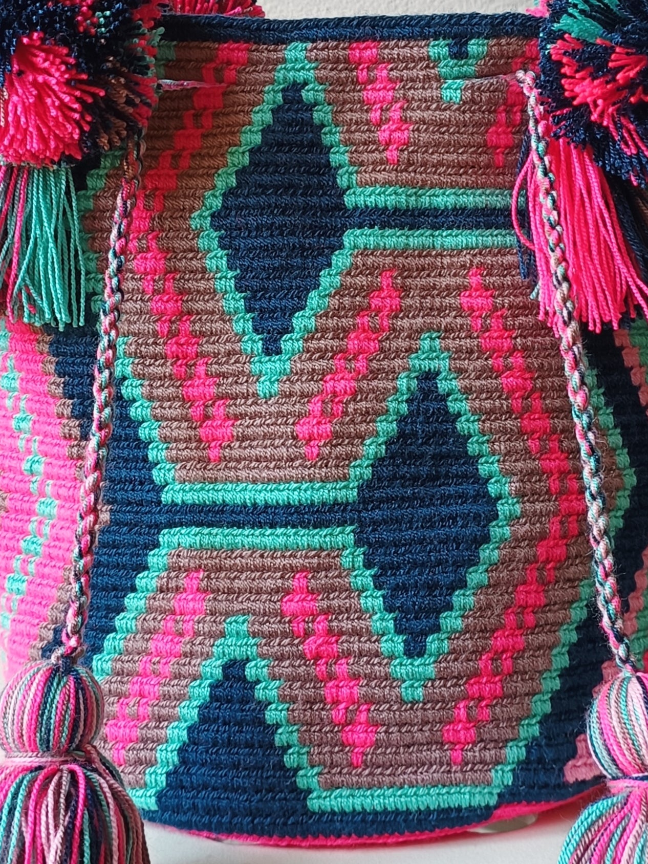 Sac à main mochila M bleu et rose vif