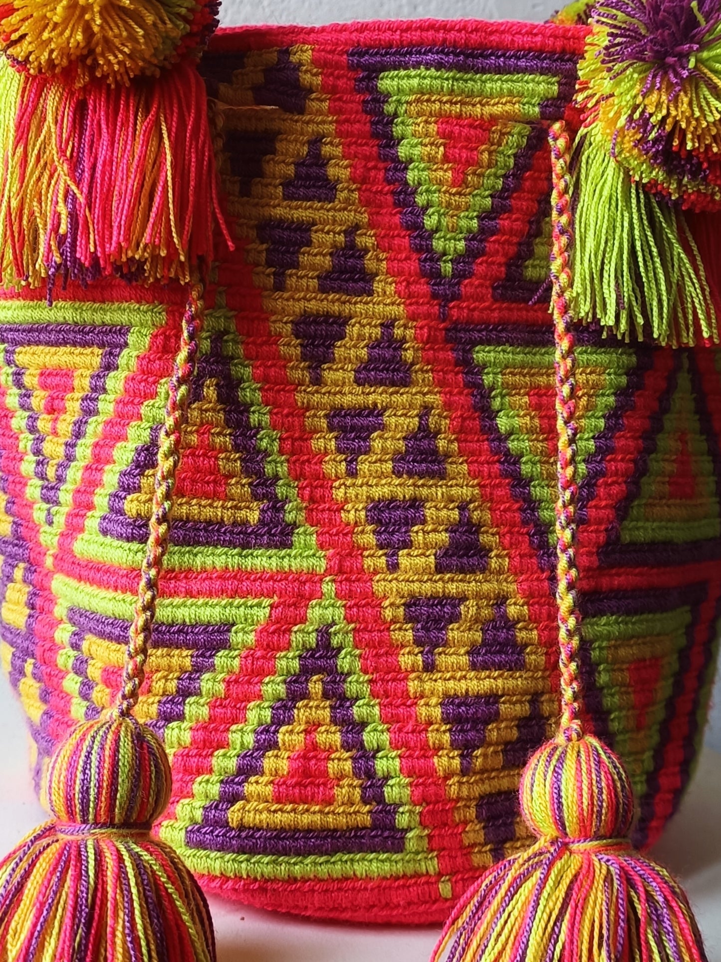 SAMPLE - Sac à main mochila M orange-fuchsia et lilas foncé