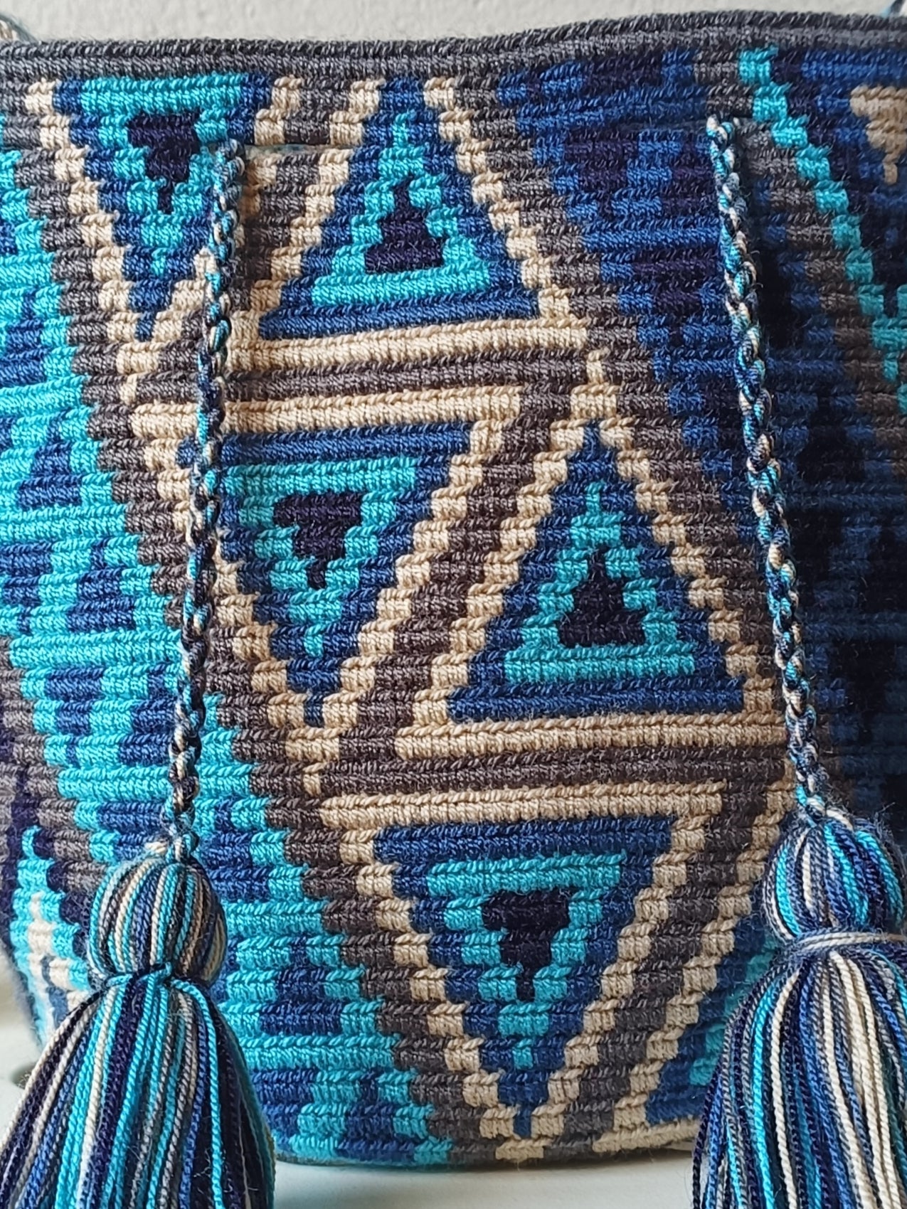 Sac avec bandoulière mochila M gris et bleu