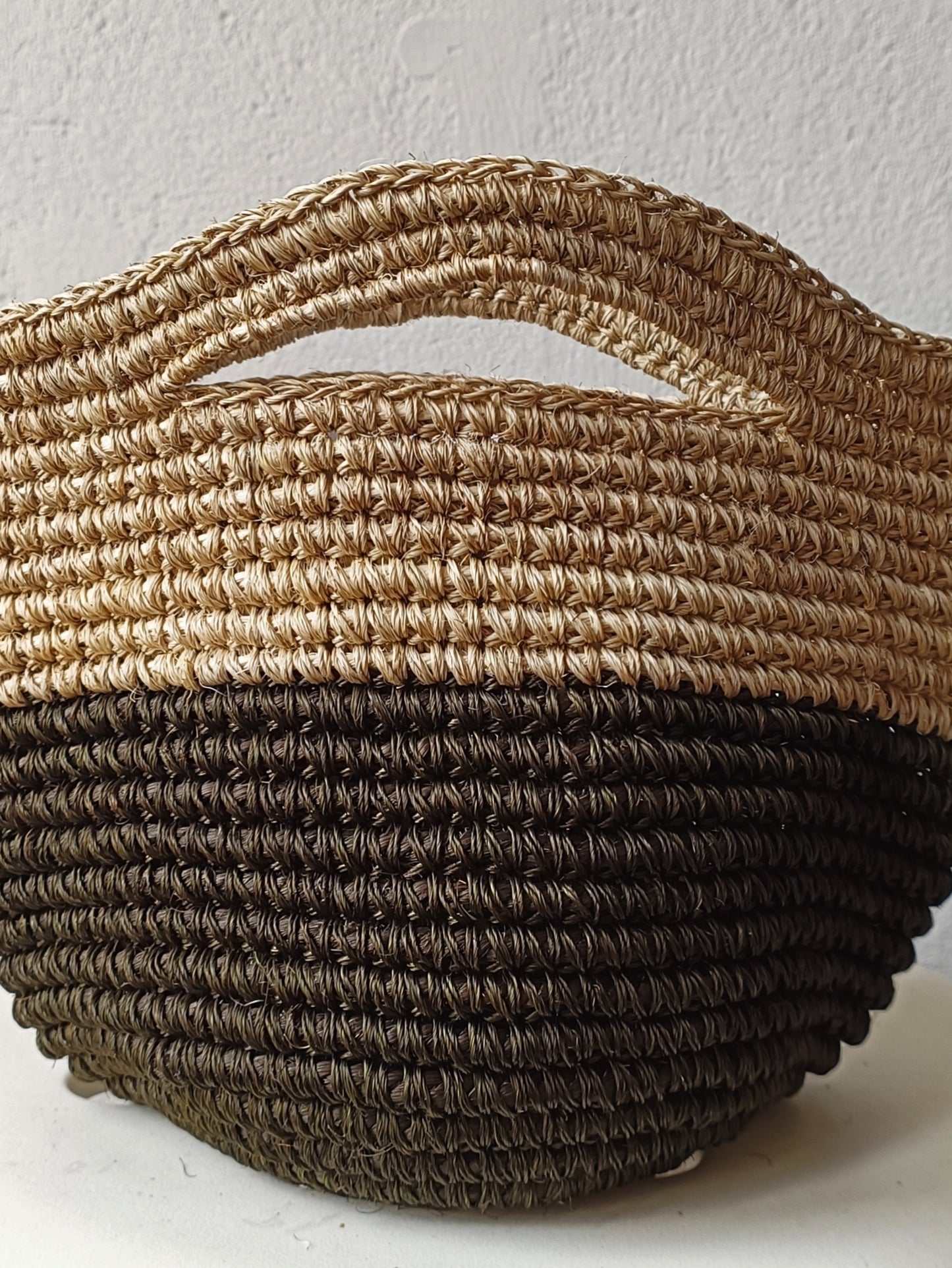 Tramae basket bag S beige melange and military green