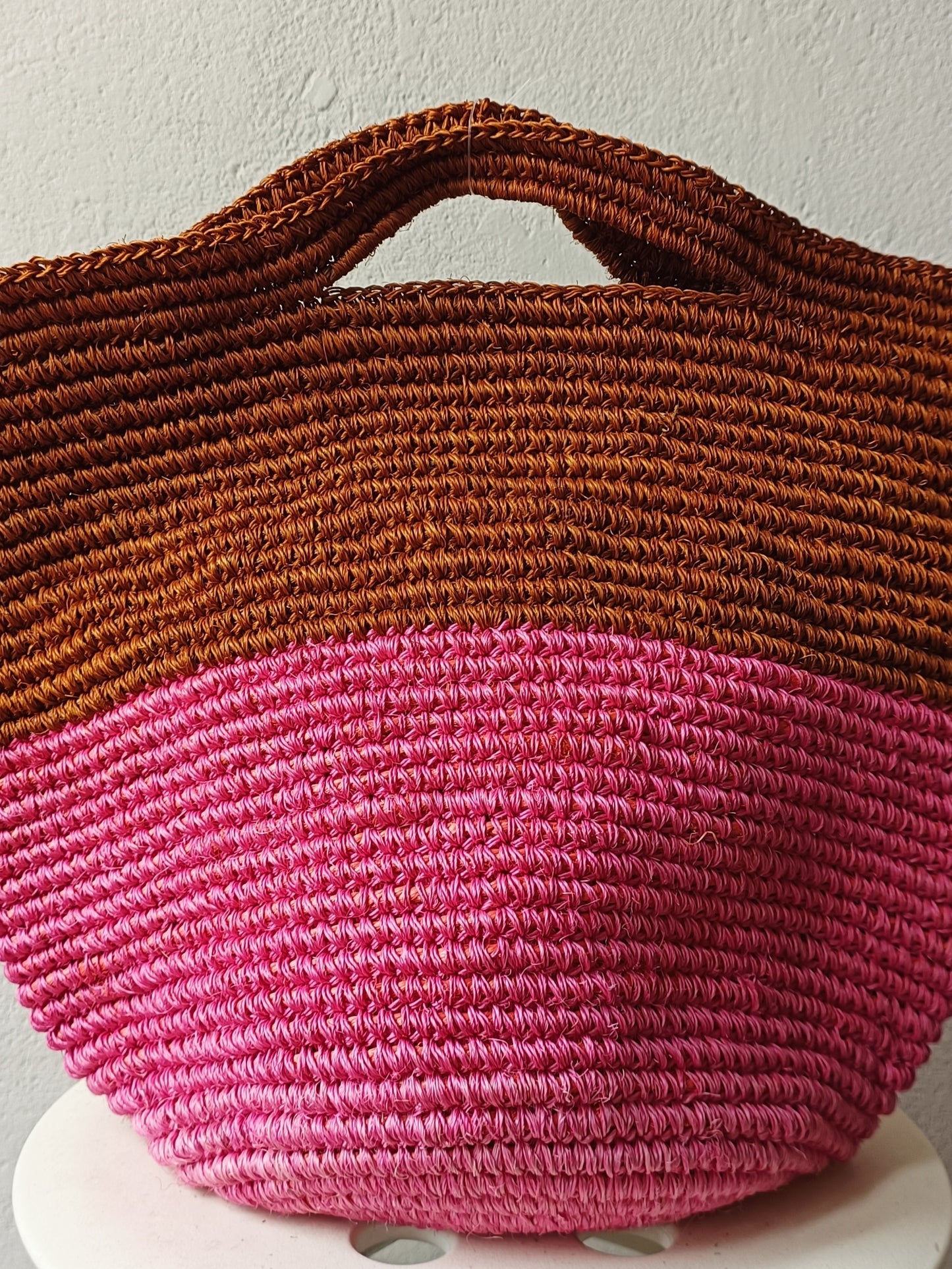 CAMPIONE - Borsa cesto Tramae L senape scuro e rosa - Limited edition
