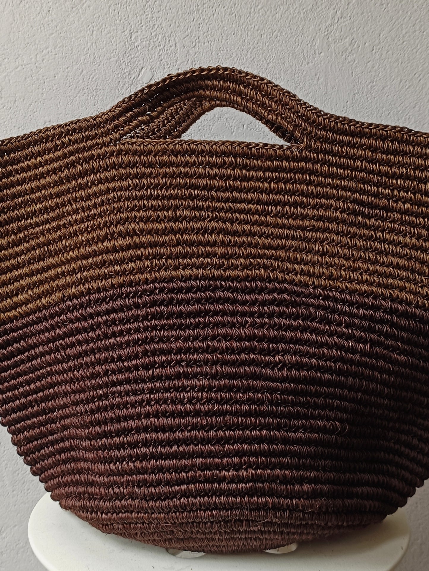 Tramae basket bag L dark beige and coffee brown - Limited edition