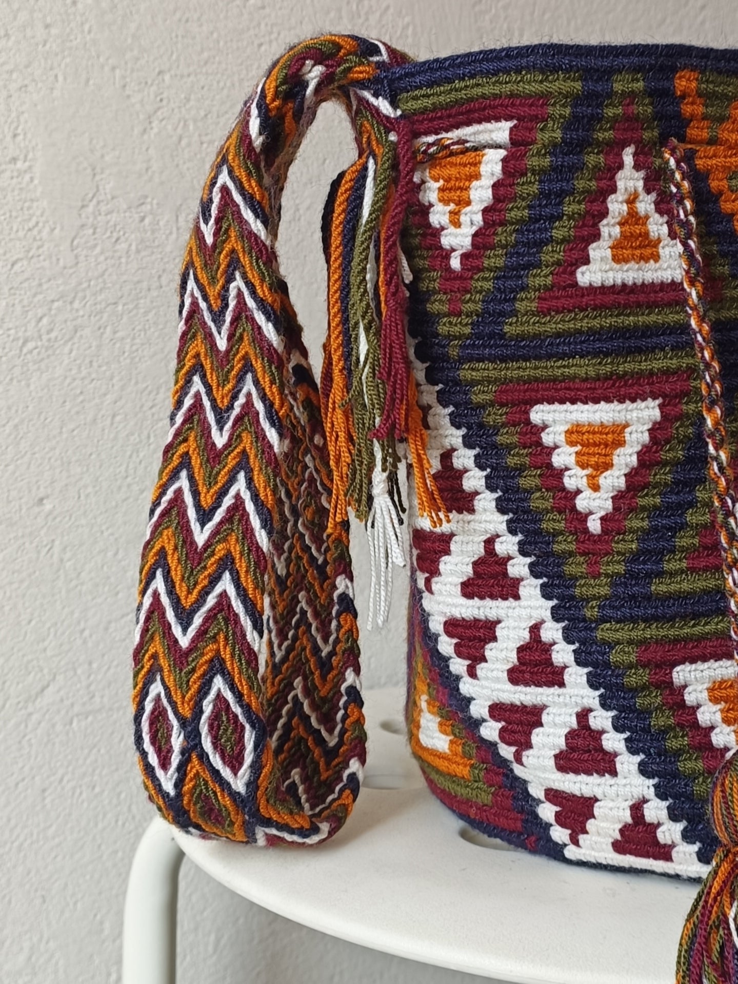 Borsa mochila a tracolla M giallo senape e verde