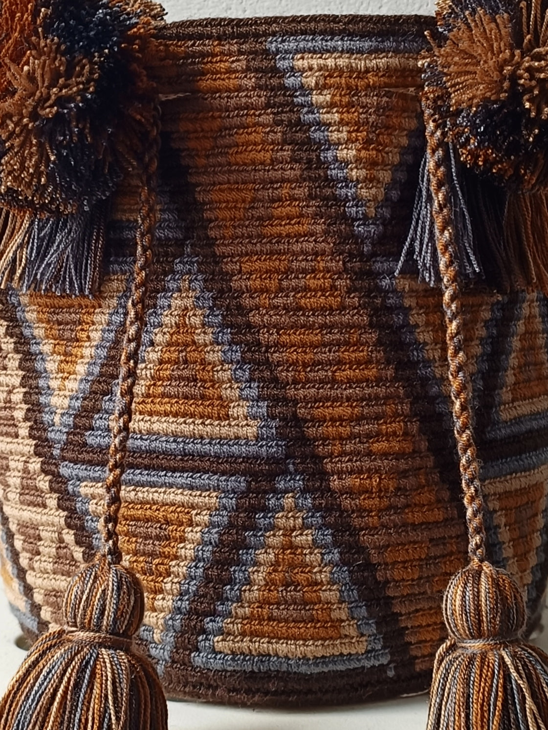 Sac à main mochila M marron et gris