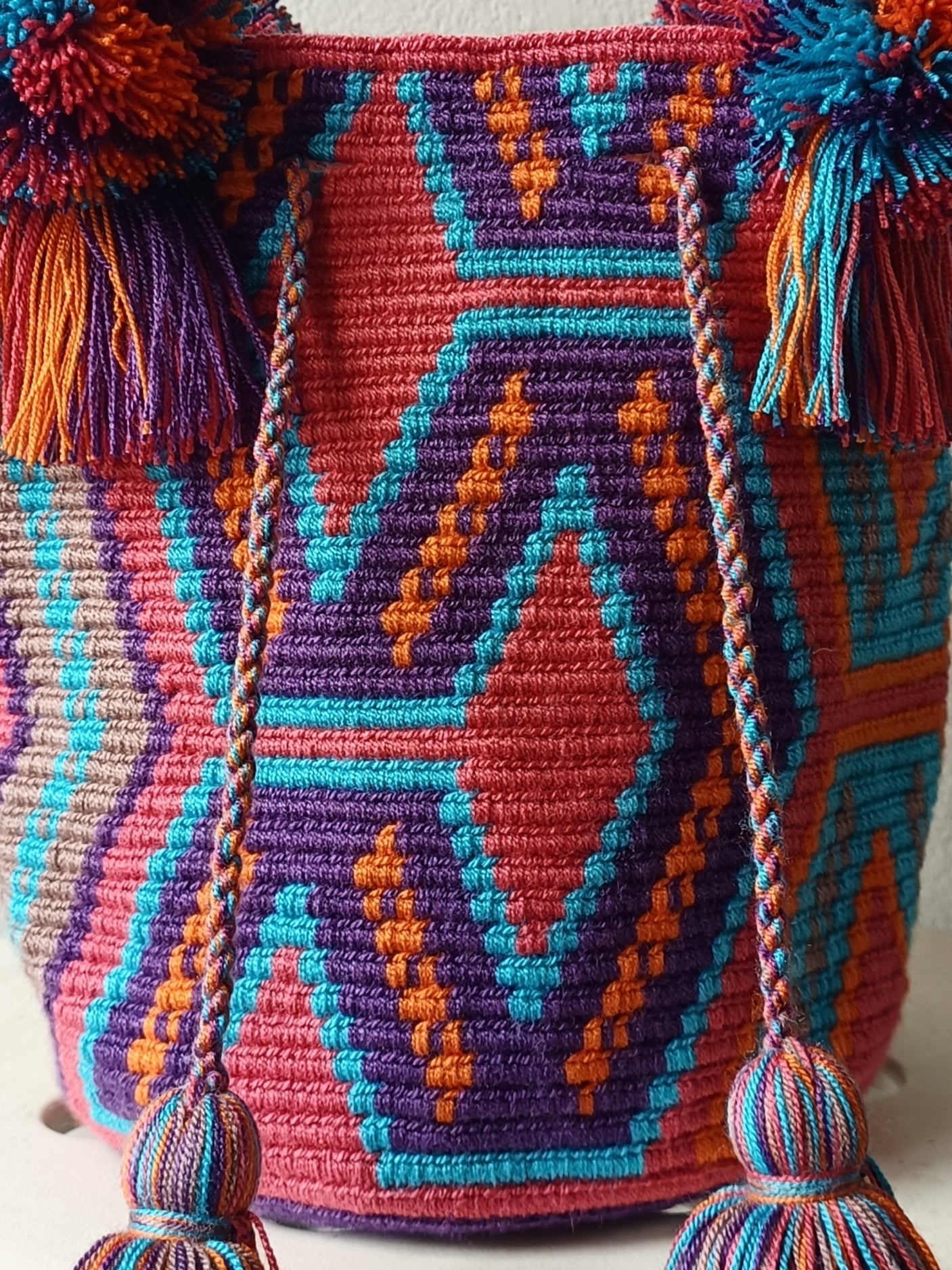 Sac à main mochila M orange et violet