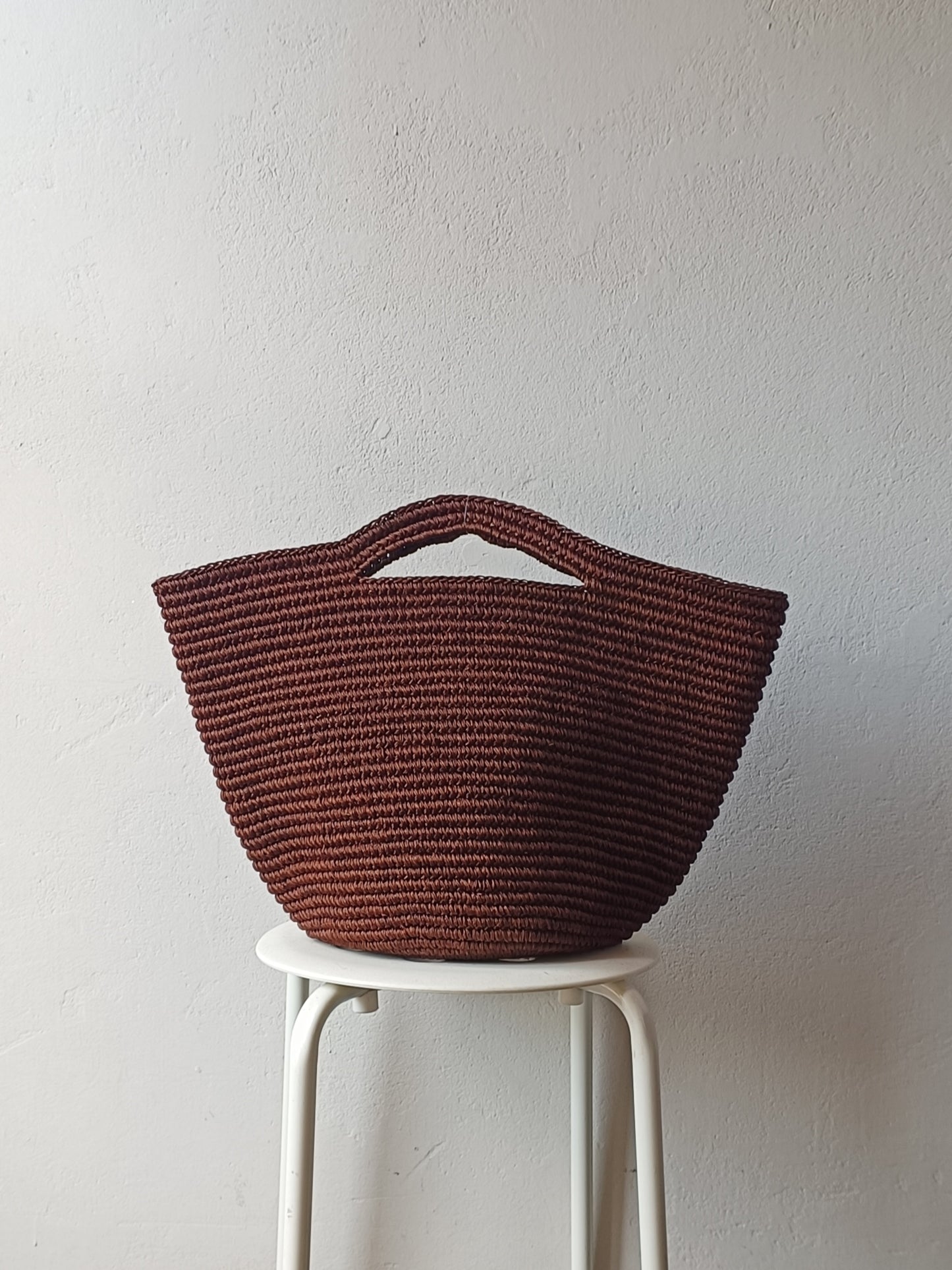Tramae basket bag L red brown