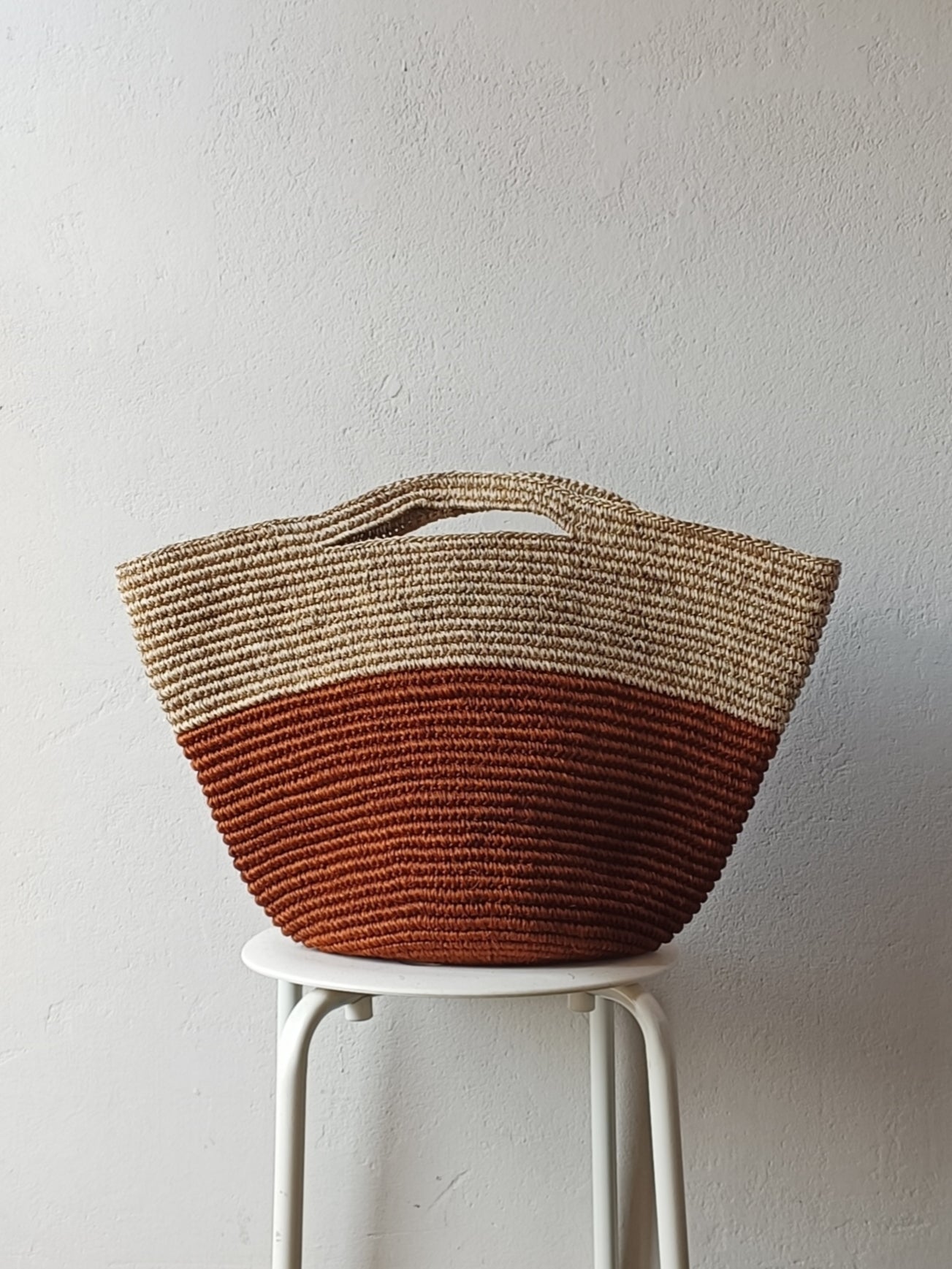 Sac panier Tramae XL mélange beige et ocre