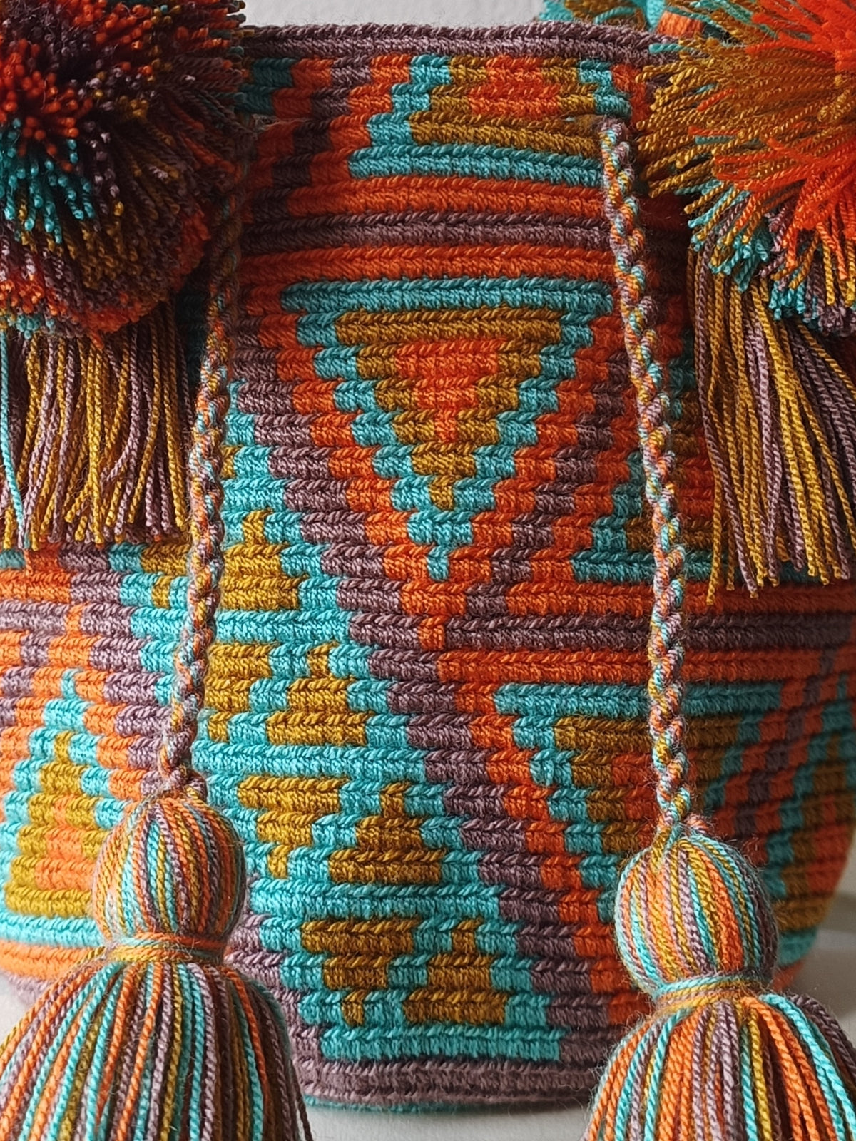 Borsa mochila a mano S grigio tortora e azzurra