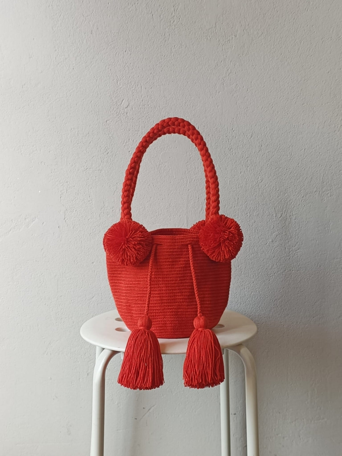 Borsa mochila a mano S monocolore arancione ruggine