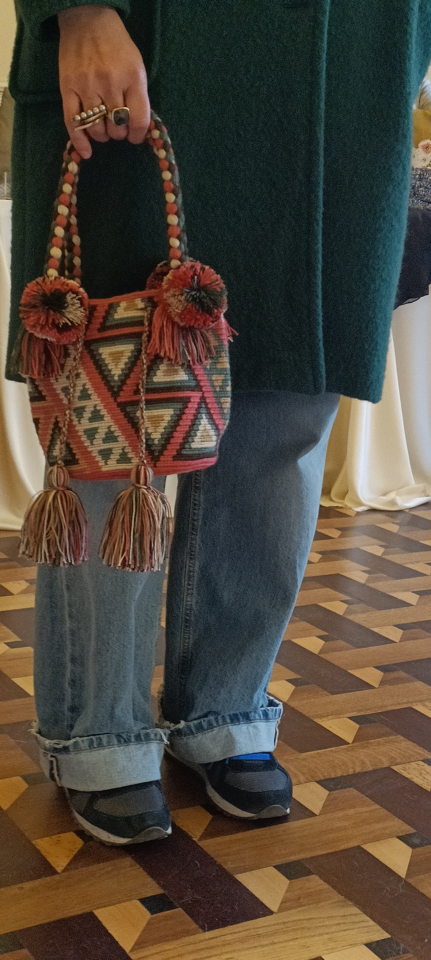 Borsa mochila a mano S rosa scuro e verde militare - 10 YEAR ANNIVERSARY COLLECTION