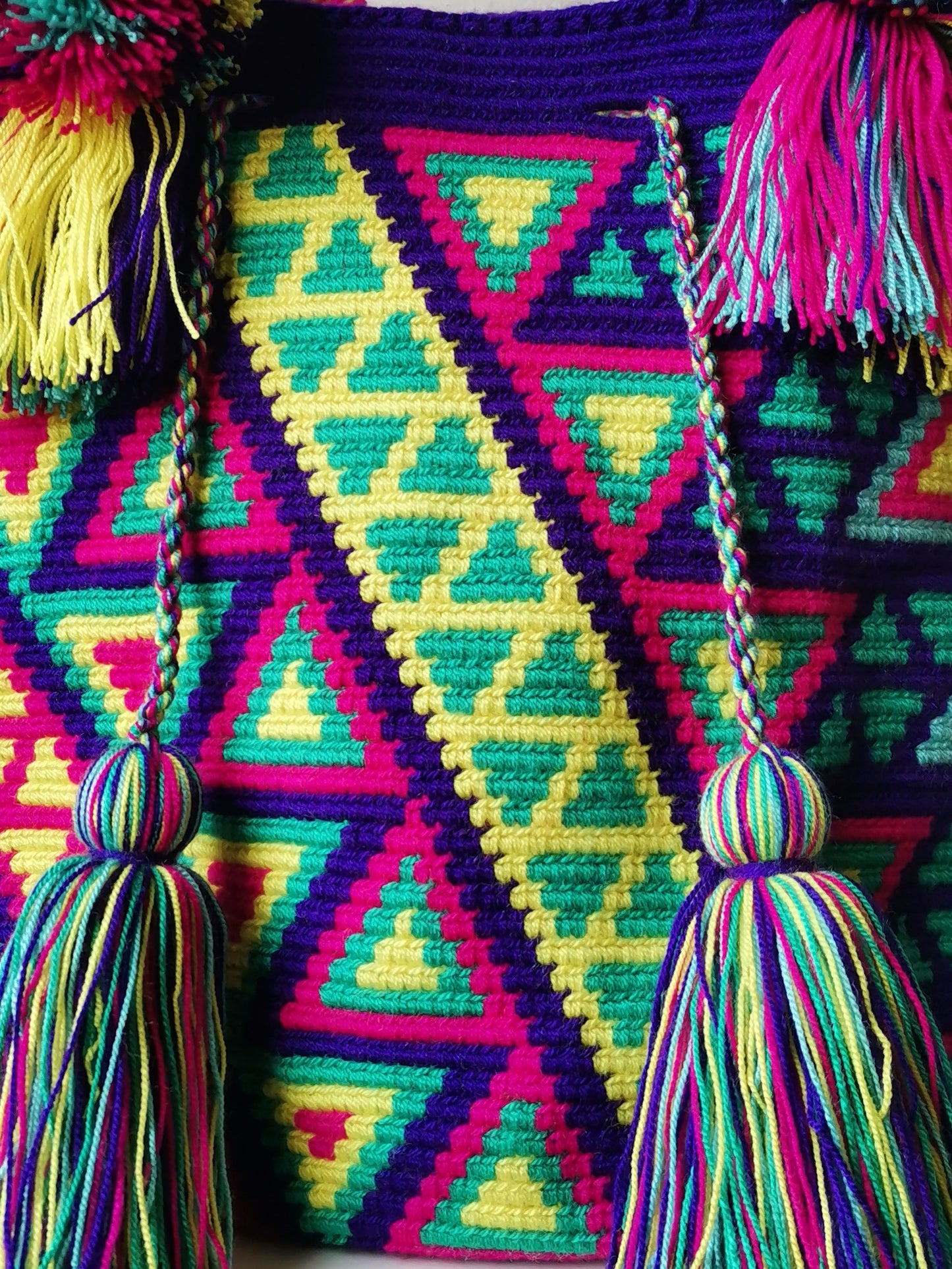 Borsa mochila a spalla L viola e verde