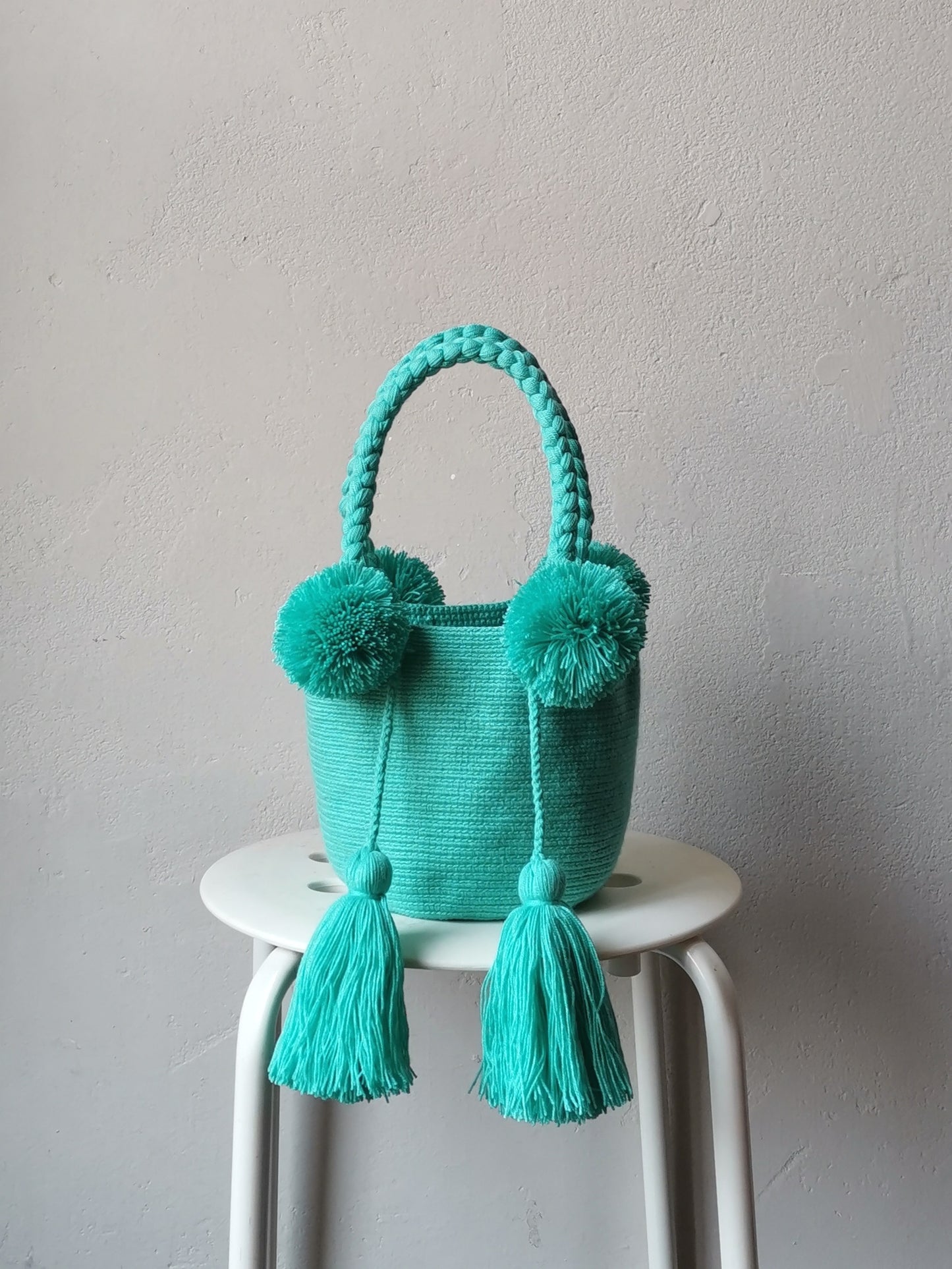 Mochila handbag S single color Tiffany light blue