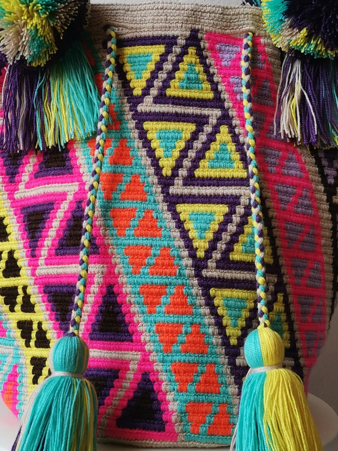 SAMPLE - Mochila shoulder bag L beige and purple 