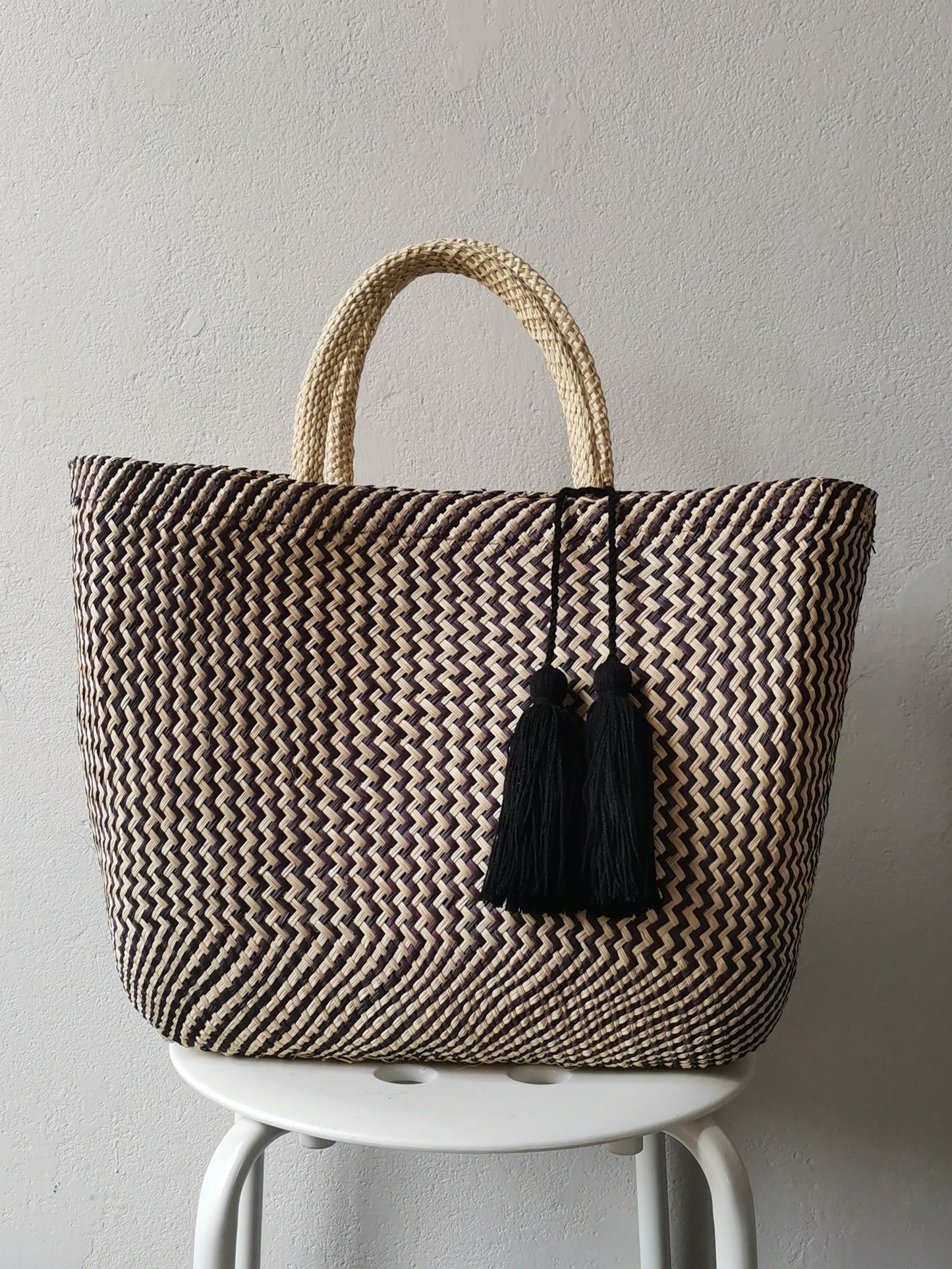 Sac panier Cali L bleu foncé