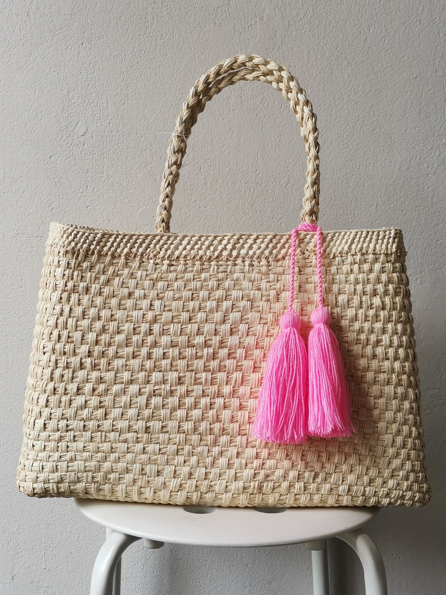 Cali L pink basket bag