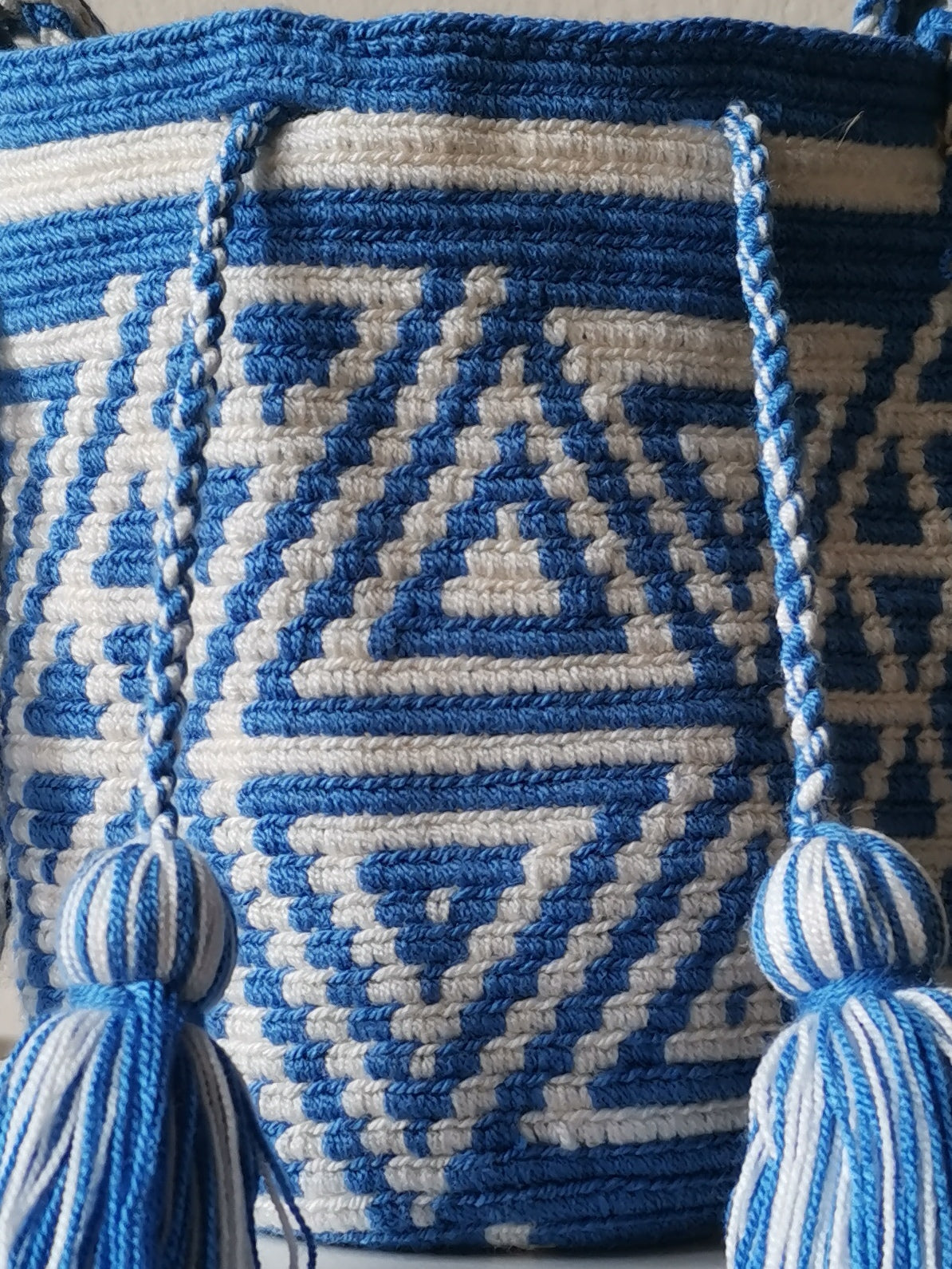 Light blue and beige MINI mochila shoulder bag