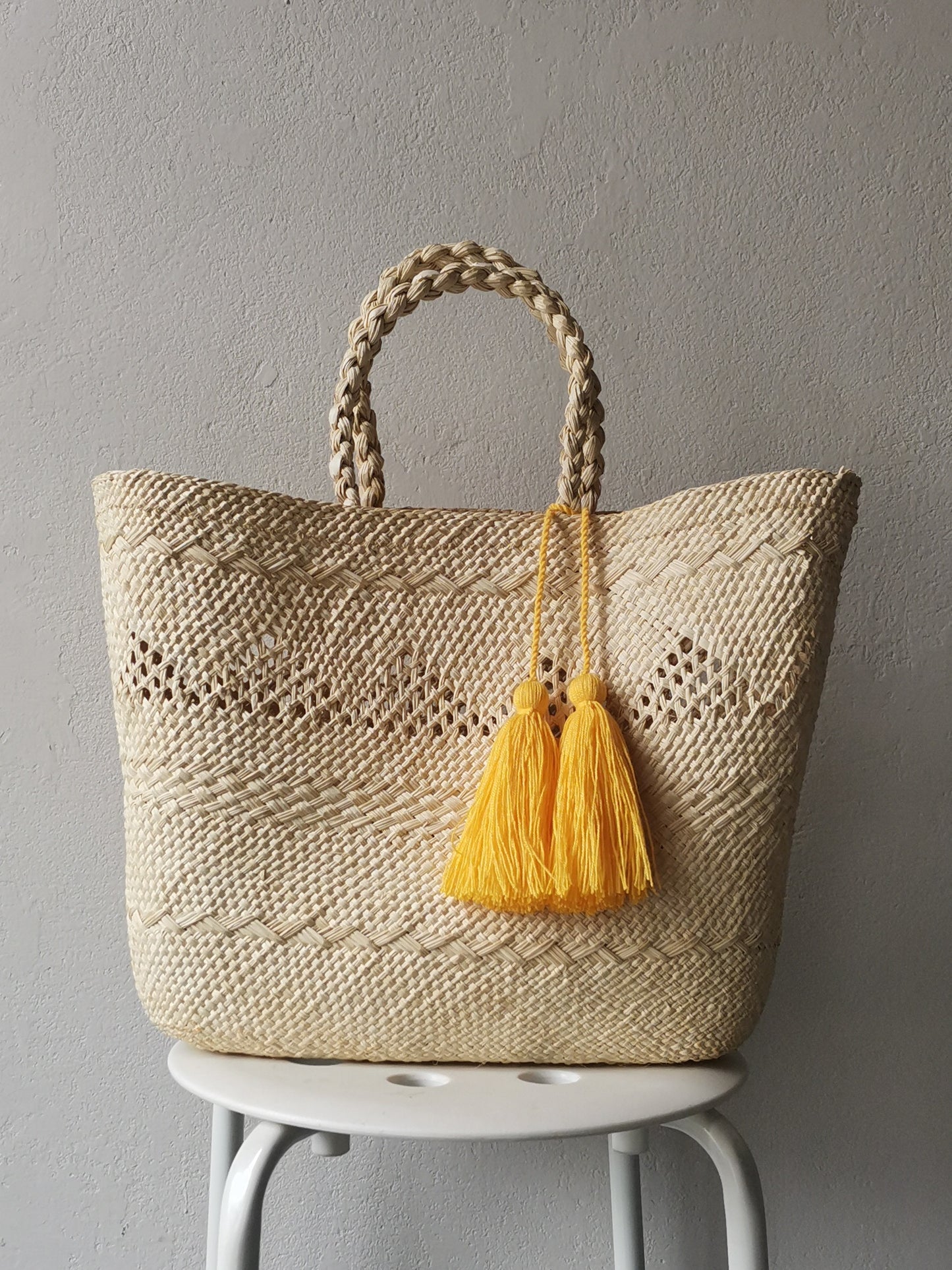 Cali L yellow basket bag