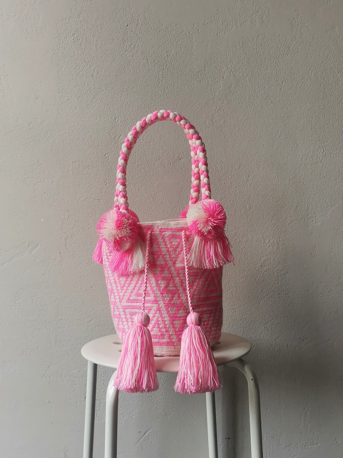 CAMPIONE - M white and pink mochila handbag