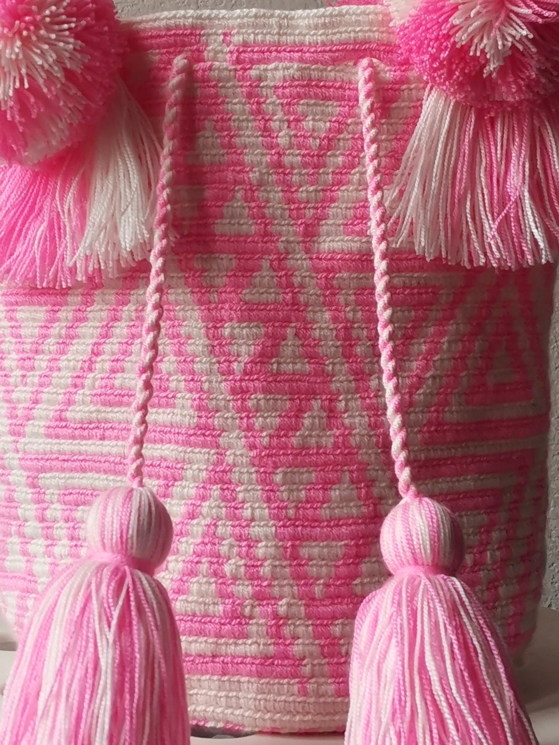 CAMPIONE - M white and pink mochila handbag