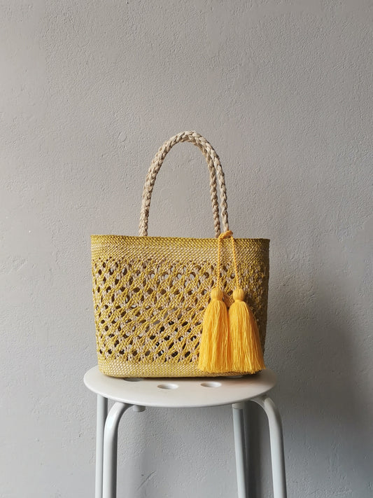 Cali M yellow basket bag